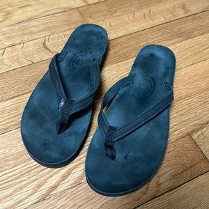 Rainbow leather flip flops Ladies M